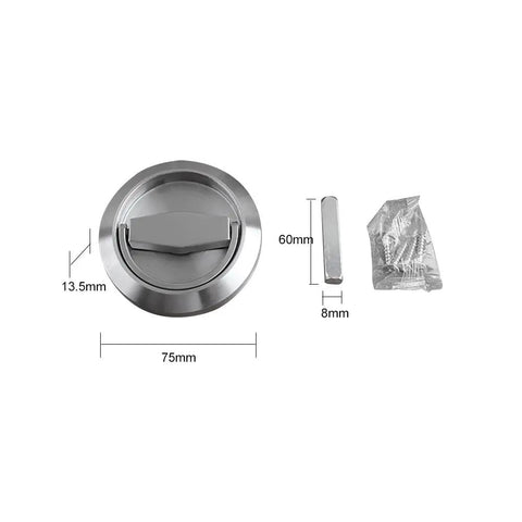 Stainless Steel 304 Recessed Cup Door Lock Set For Cabinets, Gates And Furniture - Brushed Finish, Easy Install, Adjustable