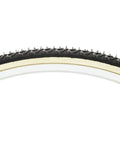 Knobby Wire Bead Bicycle Tire with Gumwall for Street and Off Road Use, 27 Inch by 1 3 8 Inch Replacement Tire, Black with Tan Sidewalls