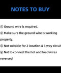 Installation notes for Single Pole Motion Sensor Light Switch With 120 Degree PIR Coverage, Grounding Required And No Neutral Wire