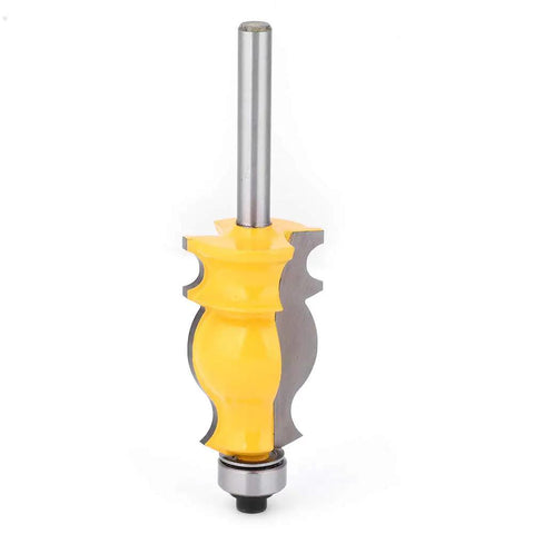 Top Shelf 6mm Shank Trimming Cutter YG6 Alloy Router Bit with yellow body and polished steel shank for woodworking projects.