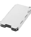 Stacked lightweight aluminum windshield plate kit with hinge design for outdoor cooking and camping grab and go hiking essentials.