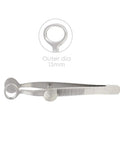 Chalazion Forceps For Eyelid Immobilization, Pro Grade 9 cm Stainless Steel Eyelid Clamp With Smooth Pressure Control, Reusable And Autoclavable Ophthalmic Instrument, Small 13 mm Oval Tip, Medium 20 mm Oval Tip, Large 25 mm Oval Tip. 13 mm oval tip