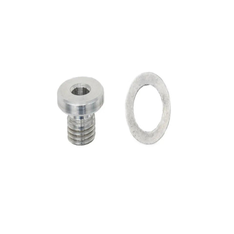 Billet Aluminum LS Oil Pressure Relief Valve Plug Machined For Knockout Engine Blocks And LS Swap Builds Offer Zero Leak Guarantee with washer.