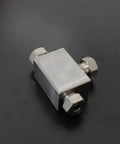 Tee coupling, stainless steel, 3-port 1/4-in for water jet systems; silver block