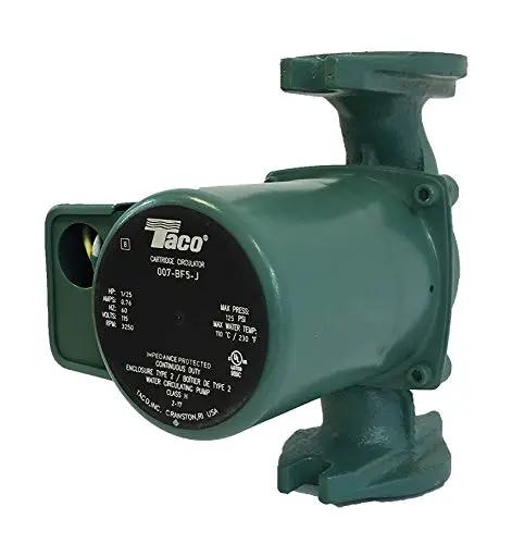 Badass Cast Iron Circulating Pump With Durable Bronze Cartridge Built To Outlast The Competition Smooth Whisper Quiet Operation High Capacity Output No Drama Easy Swap For Zero Zero Seven F Five, showing side view of the pump.