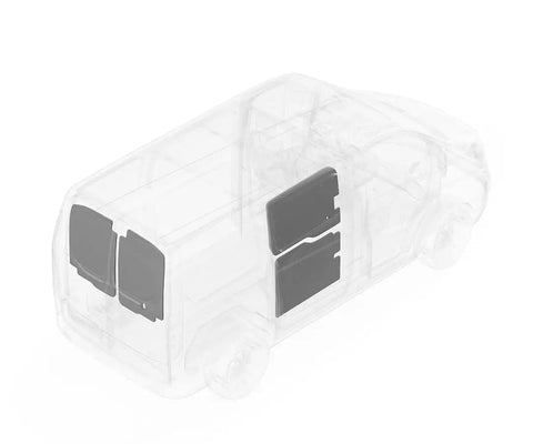 Fresh Gray Van Interior Door Wall Panel With Thick Padding And Reflective Foil Backing Includes Every Nut And Bolt For A Hassle Free Straight Swap On Ford Transit Medium Roof with foam backing.