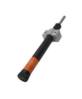 Tough As Nails Heavy Duty Adjustable Hydraulic Buffer Dashpot For Smooth Deceleration And Industrial Shock Absorption Three Fifty Kilogram Workhorse Capacity Made To Handle Rough Shop Work in black and silver.