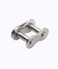 Built Like A Tank Stainless Steel Connecting Links For Eighty Pitch Roller Chains Swift Swap Master Connector close-up view