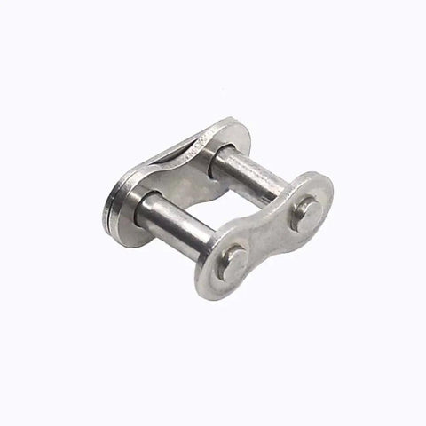Built Like A Tank Stainless Steel Connecting Links For Eighty Pitch Roller Chains Swift Swap Master Connector close-up view