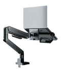 Premium Heavy Duty Monitor Mount Crafted With Rock Solid Articulating Arms And Seamless Glide Adjustment For Ultimate Desk Flex and ergonomic laptop setup