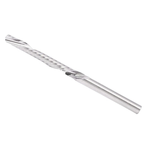 End mill bit with straight shank, single-flute spiral cutter, tungsten steel, 3.175x3.175x25x50mm