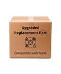 Upgraded Replacement Smoke Detector For Trane Hvac Systems rugged cardboard box labeled compatible with Trane.