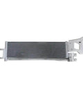 Heavy Duty Transmission Oil Cooler Perfect for Benz E Class 250 Models From 2015 To 2016 Featuring The 2.1 L Engine And Upgraded Cooling Efficiency That Kills Overheat Issues For A Smooth Ride Every Single Time. silver aluminum transmission oil cooler with mounting brackets