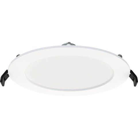 Field Adjustable Edge Lit LED Downlight With Canless Wafer Design, 5CCT 2700K To 5000K, 90 CRI, in white trim, front view