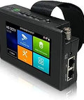 5 in 1 Handheld CCTV Tester For IP and Analog Cameras with 4 Inch Touch Screen featuring menu display and side ports