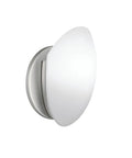 Swiss Passport 8 Inch Wall Sconce in Brushed Nickel With Satin Etched Cased Opal Glass Modern One Light Fixture For Hallway Or Living Space
