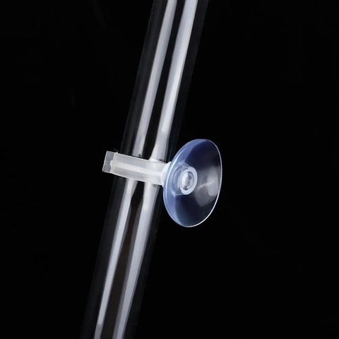 Crisp Acrylic Aquarium Feeder Tray, 9.84 Inch Leak Proof Fish Tank Feeding Tube with clear suction cup attachment.