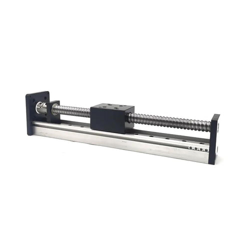 Aluminum Rail Linear Guide Stage For 3D Printer Motion Slide Table With 100mm 200mm Stroke, X Y Z Axis Movement, Ideal CNC Robotic Project, 60x42mm Mobile Panel, 12mm Guide Diameter, Nema Bracket Compatible. Aluminum linear guide stage with screw drive and carriage