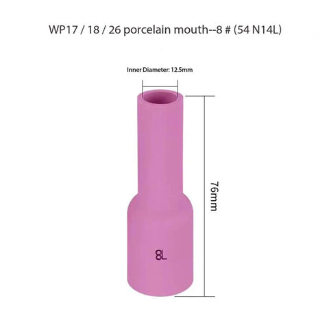 Top Picks For 10 Pack TIG Alumina Ceramic Nozzles And Long Gas Lens Cups Perfect For WP 17 18 And 26 Torches. Pink ceramic nozzle 76mm, 12.5mm inner diameter.