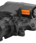 Remanufactured Power Steering Gear Assembly With Built In Electrical Resistor Restores Precise Truck Handling And Kicks Out Wheel Wander Keeps Your Everyday Ride Solid As A Rock And Ready To Crush The Highway 5010116, black metal assembly with connectors.