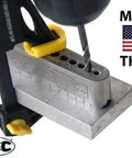Pro Grade Drill Guide With Seventeen Size Range From 1/8 To 3/8 In 1/64 Increments, Ideal For Flat Surfaces, Round Parts And Corners