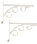 Set Of 2 Heavy Duty Floral Shelf Brackets Made From Lightweight Aluminum, Sturdy Built, Decorative Metal Support