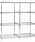 Heavy Duty Chrome Wire Shelving Add On Rack Boasts Rock Solid Grip And Killer Storage Capacity For Gear Heads setup with six shelves.