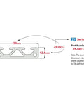 Two Channel T Slotted Aluminum Extrusion For DIY Linear Rail And Track Guide, 50mm By 12.5mm Profile, 25 Series, Clear