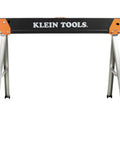 Tough As Nails Folding Sawhorses Heavy Metal Work Platform Non Skid Top Holds A Massive 1300 Lbs Each Rock Solid Rig For Carpenters And Contractors 2 Pack, front view, steel frame, sturdy legs.