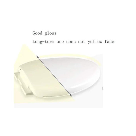 Smooth Closing Oval Toilet Seat With Silent Slow Close Hinges And Snap Quick Release showing bright white gloss finish.