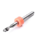 10Pcs PCB Micro Drill Bits Set One Eighth Inch Shank Tungsten Carbide Mini Twist Drill Bits For SMT CNC Precise 2.1 2.2 2.3 2.4 2.5 mm Core Bits Sharp Low Chip Buildup Great For Circuit Board Holes, showing a single drill bit with orange ring