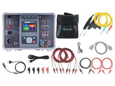 Heavy Duty Pro Grade Electrician Tester Featuring Badass High Voltage Precision Slick Continuity Scanning And Knockout Insulation Resistance Analysis For A Go To No Fuss Job Site Setup with accessories.