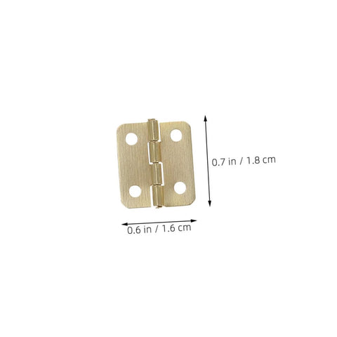 40 Pcs Small Brass Mini Hinges Hardware Kit With Screws For Jewelry Boxes Dollhouses And Wooden Crafts, 270 Degree Metal Hinges shown with dimensions.