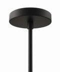 Ceiling mount detail of Six-Light Black Chandelier With Height-Adjustable Rods For Dining Room, Modern Flush Mount Ceiling Fixture