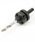 Klein Tools 31906 hole saw arbor with pins, 7/16-inch, black metal.