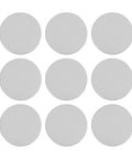Premium Aluminum Foil Sealing Gasket Liners For Plastic Silver Bottles And Glass Jars To Keep Herbs Spices Fresh Waterproof Pressure Sensitive Air Seal Cap Insert in a flat layout.