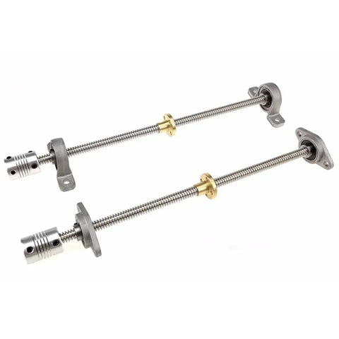 DIY Ready 3D Printer Lead Screw Kit With T10 Rods 100 200 250 300 400 500 600mm Plus Brass Copper Nut Bearing Bracket