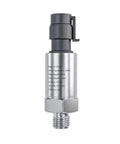 Industrial Pressure Transmitter Sensor 0-3000 PSI With 1/4 NPT Thread Stainless Steel Gauge Pressure Sensor For Oil Fuel Water And Air Plug And Play Transducer For Precise Rugged Industrial Monitoring. Front view showing 1/4 NPT thread and stainless steel body.