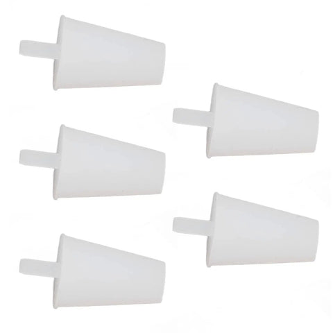 Aramox Silicone Plug Kit: 20 High Temp Heat Resistant Conical Stoppers For Electroplating And Powder Coating Tasks With Excellent Sealing Performance And Durable Construction. White silicone conical plug set