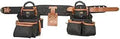 Pro Framers Tool Belt 4-Piece Beefed-Up Set with 5-Inch Padded Belt and Double-Tongue Steel Roller Buckle, 27-Pocket, Black and Brown