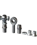 M16 Metric Left Thread Rod End Bearing Kit With Bulletproof Jam Nut And Slick Misalignment Spacer components displayed.
