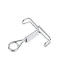 Flat Jaw Lab Tubing Clamp Set For Flow Control Hoses, iron build, heavy-duty spring clamp, close-up view of single clamp.