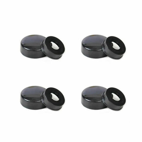 8 Pack Black License Plate Screw Caps For Cars, Trucks, And Vans, Snap On Bolt Covers With Washers, Universal Fit, Easy Install