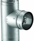 PelletVent Pro 4 Inch Galvalume Stainless Steel Single Tee With Cleanout Cap For Pellet Stove Venting