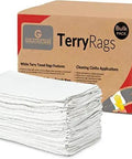 White Shop Towels B Grade Rags 60 Pcs 20x40 Inches In A Box For Industrial Auto Garage Cleaning And Commercial Use Ideal For Auto Shops Garages Workshops And Maintenance Tasks Heavy Duty Absorbent Cloth Rags packaging