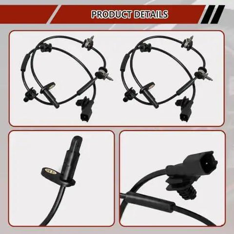 Straight Swap Front Left And Right Abs Wheel Speed Sensor Active Two Pin No Drama Direct Fit For OE 1188761-00-A V58-72-0007 0265011597 Built Tough Style wiring harness and connectors displayed.