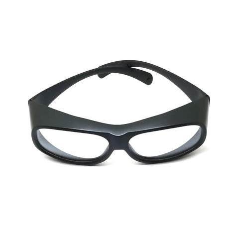 Front view of Rock Solid Co2 Laser Safety Glasses Featuring Clear Glass Optics And OD6 Plus Rating Built For 9000 To 11000Nm Wavelengths.