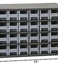 Heavy Duty Garage Storage Cabinet With 28 Drawers For Small Parts And Hardware, Built Like A Tank Steel Organizer, 17x11x11 Gray
