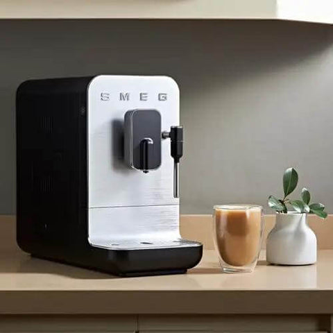 Fully Automatic Coffee Machine With Steam For Home Use Black BCC12BLMUS Six Drink Options on a kitchen counter
