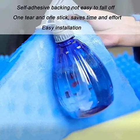 Pro Grade Fire Resistant Acoustic Foam Roll For Walls And Self Adhesive Soundproof Padding showing easy installation with spray bottle.